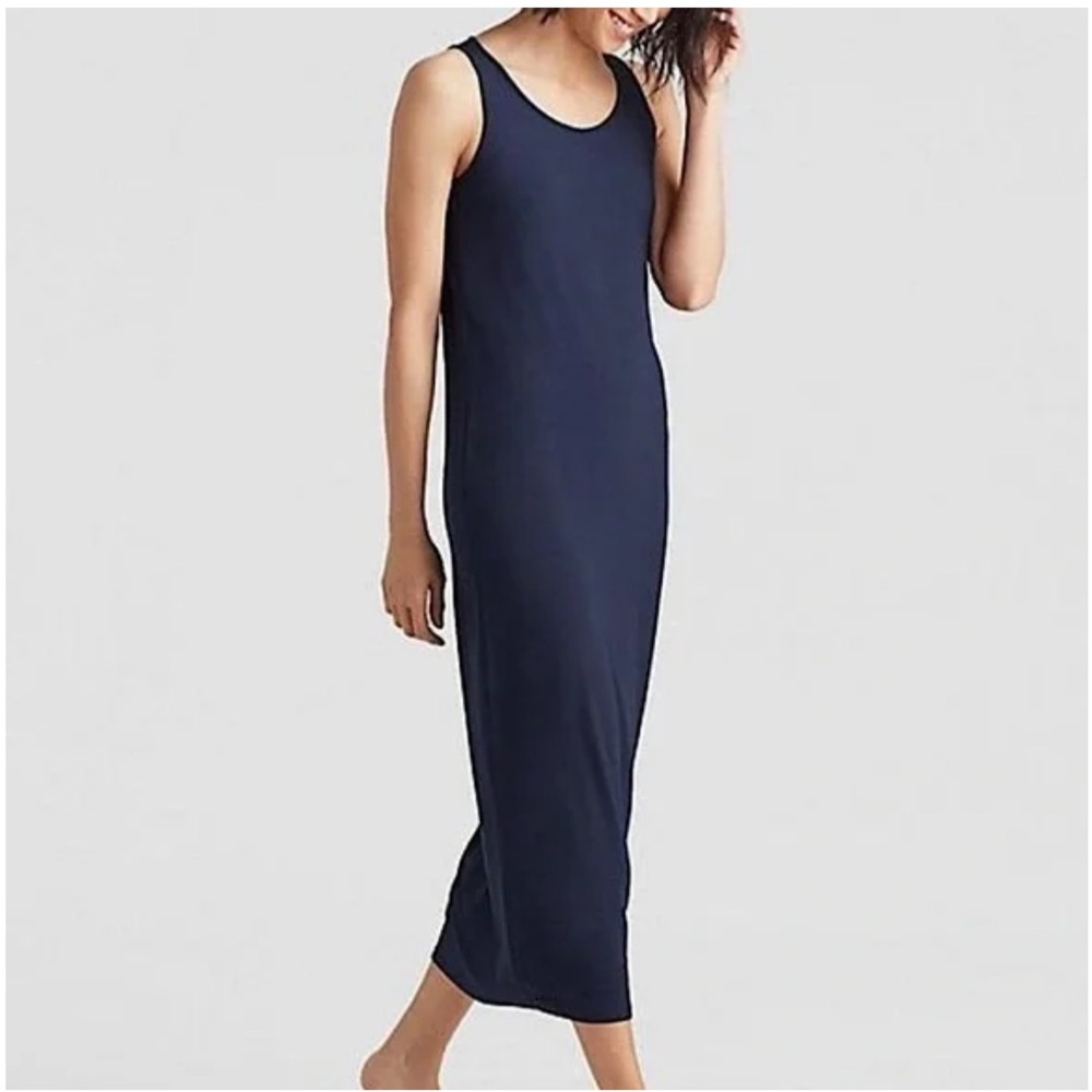 Eileen Fisher System Viscose Jersey Tank Dress, Navy, Sold Out Online, Size XS